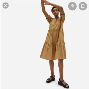 NWT Everlane Cotton Poplin Tiered Dress